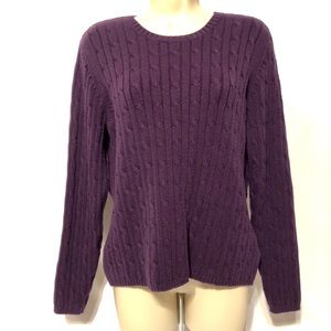 St. John’s Bay Women’s Cable Knit Sweater Plum PL
